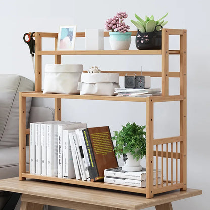 Bamboo Bookshelf Office Stationery Organizer Magazine Holder Home Sundries Storage Shelves,Rack