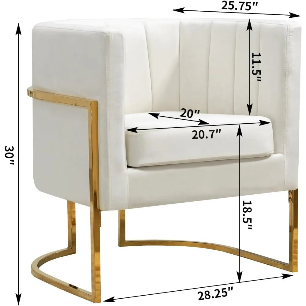 Accent Chairs Set of 2,  Modern Upholstered Barrel Armchair