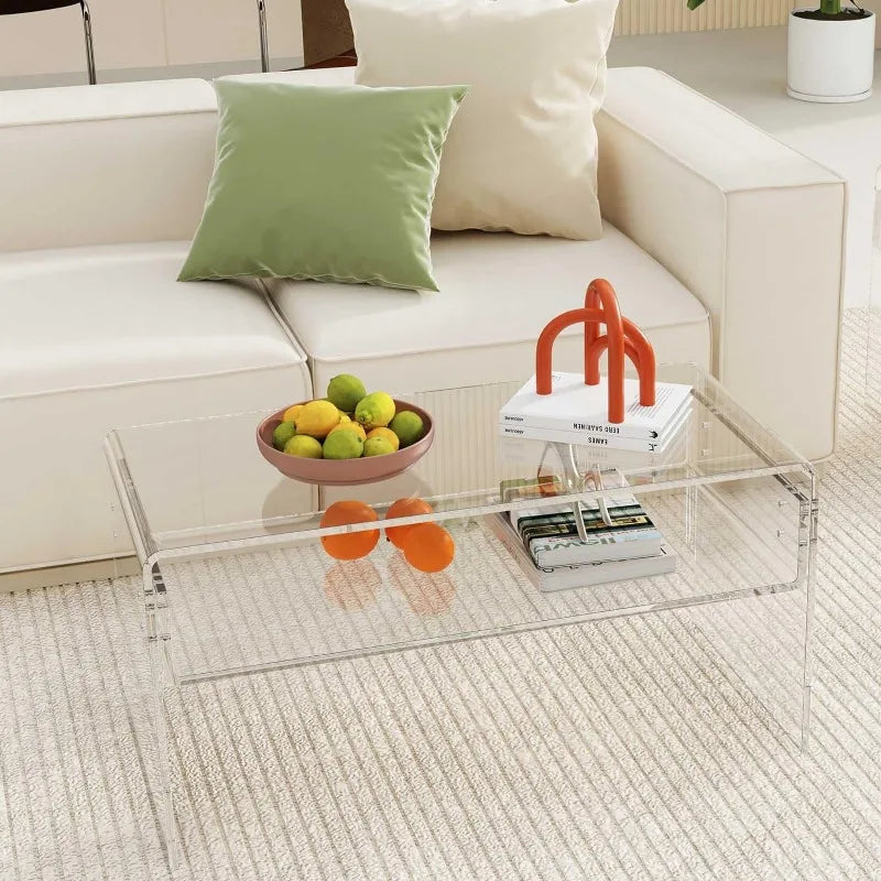 Molded Coffee Table with Storage Shelf