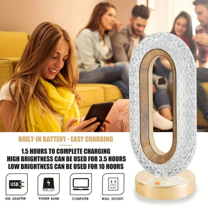 1pc USB Ring Light Table Lamp  Atmosphere Rechargeable Night Light Crystal LED Star Eye Lamp