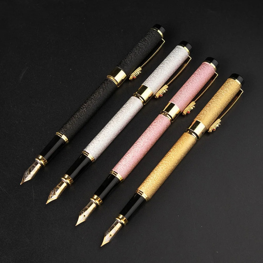 Luxury Dragon Crystal Diamond Ink Fountain Pen Office Business Men Signature Metal Pen