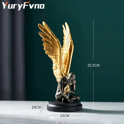 Modern Resin Statue Golden Abstract Character Home Decor Statue and Sculpture Figures Desktop