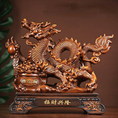 Inviting Wealth Chinese Zodiac Dragon Open Door Red