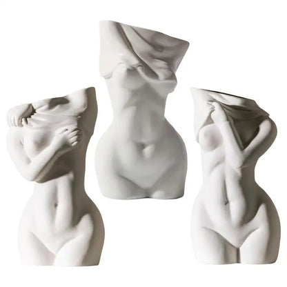 Female Body Vase Modern Ceramics Flower Vase In Female Body Shape Multi-Purpose Aesthetic Room Decor