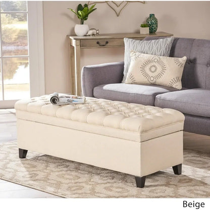 End of Bed Storage Bench, Fabric Storages Ottoman, stylish storage, Polyester, Rectangular, Ottomans