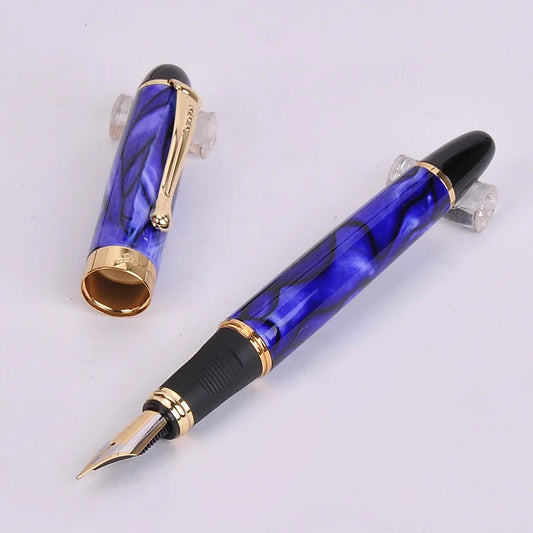 Luxury Dazzle Blue Fountain Pen High Quality Metal Inking Pens for Office