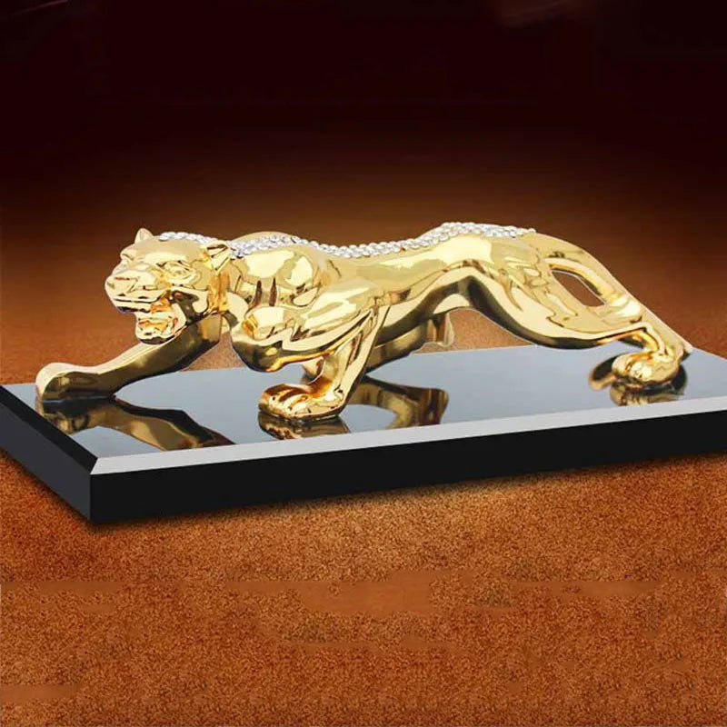 Gold Panther Metal Leopard Fragrance Figurine