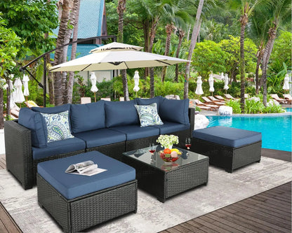 Furniture Set Outdoor Sectional Outdoor PE Wicker Furniture Set Patio Rattan Sectional Conversation Sofa Set