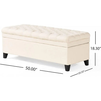 End of Bed Storage Bench, Fabric Storages Ottoman, stylish storage, Polyester, Rectangular, Ottomans