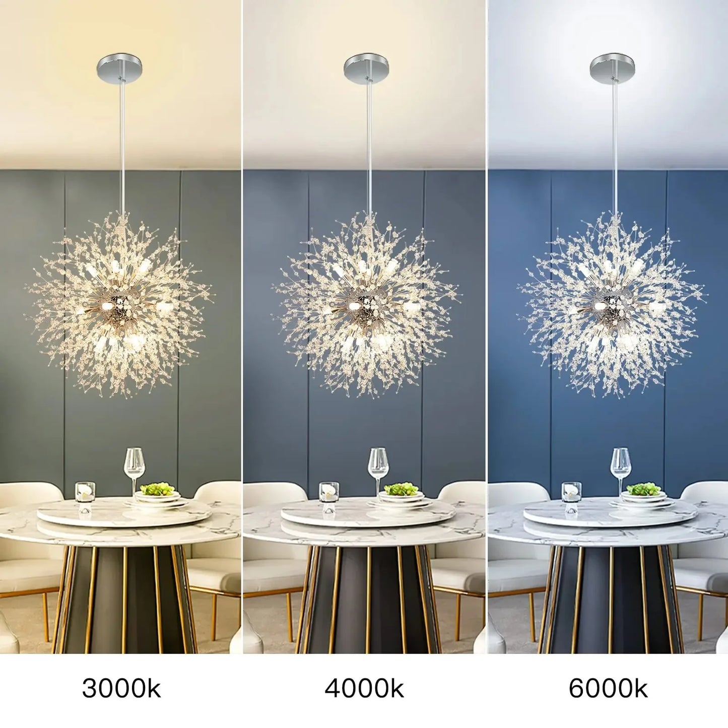 Crystal Ceiling pendant lamp modern luxury style creative dandelion crystal chandelier Lamps for room, dining room chandelier