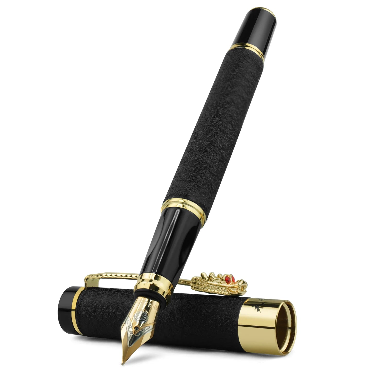 Luxury Dragon Crystal Diamond Ink Fountain Pen Office Business Men Signature Metal Pen