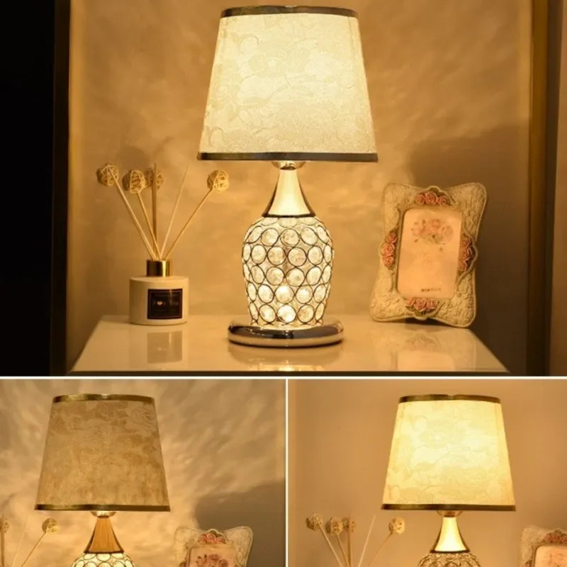 European-Style Crystal Table Lamp Ins Simple Modern Bedroom Warm Bedside Lamp