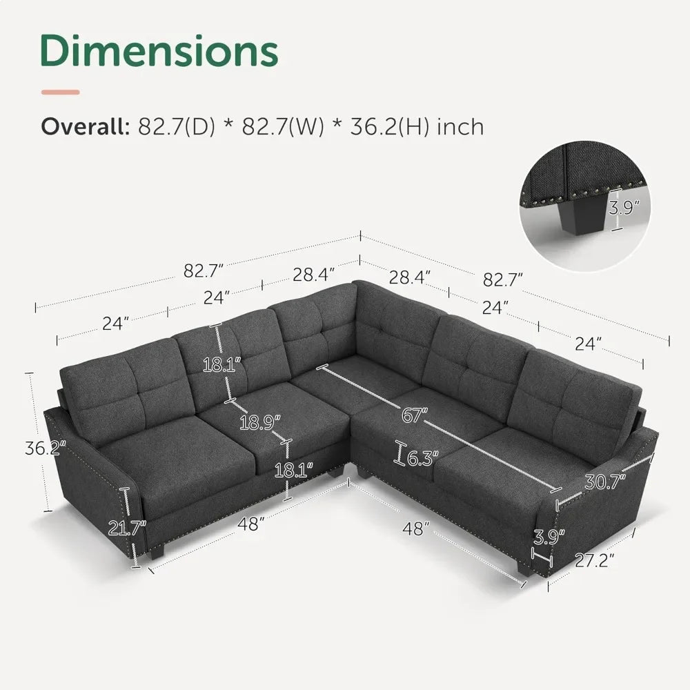 Convertible Sectional Sofa L Shaped Reversible Sectional Couch