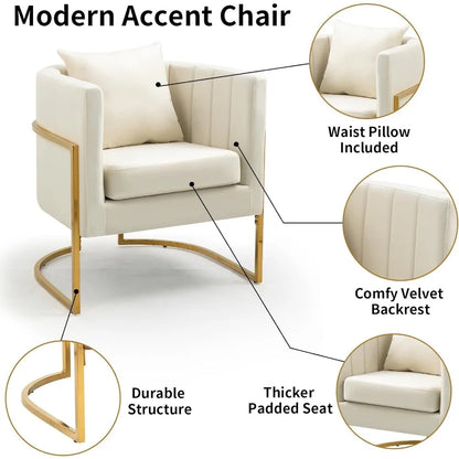 Accent Chairs Set of 2,  Modern Upholstered Barrel Armchair