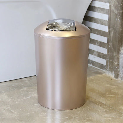 Golden European Style Luxury Rocking Lid Plastic Trash Can for Kitchen Bathroom Toilet