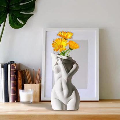 Female Body Vase Modern Ceramics Flower Vase In Female Body Shape Multi-Purpose Aesthetic Room Decor