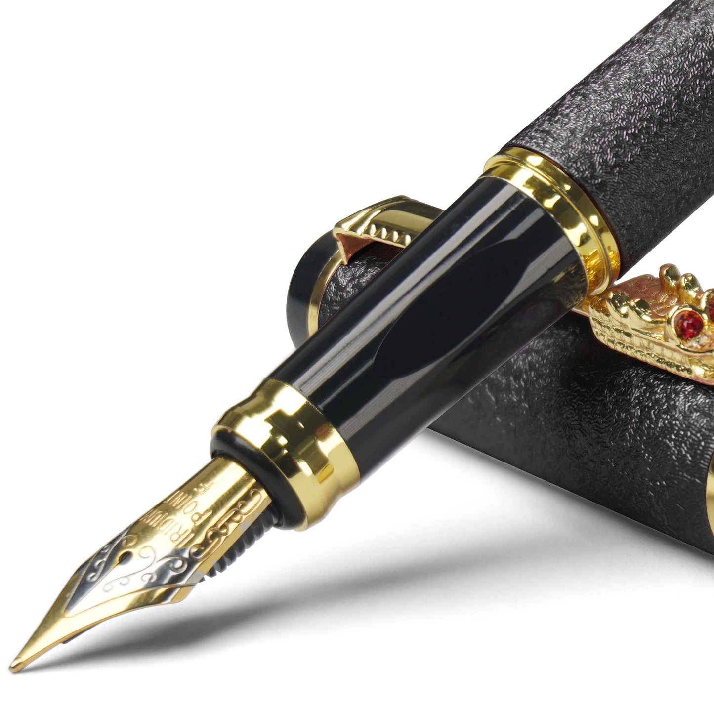 Luxury Dragon Crystal Diamond Ink Fountain Pen Office Business Men Signature Metal Pen