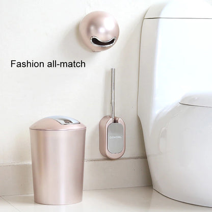 Golden European Style Luxury Rocking Lid Plastic Trash Can for Kitchen Bathroom Toilet