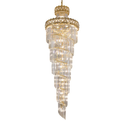 Crystal Chandelier Duplex Building Chandelier Villa High Spiral Staircase Hotel Lobby Hall Luxury Engineering  Pendant Lamps