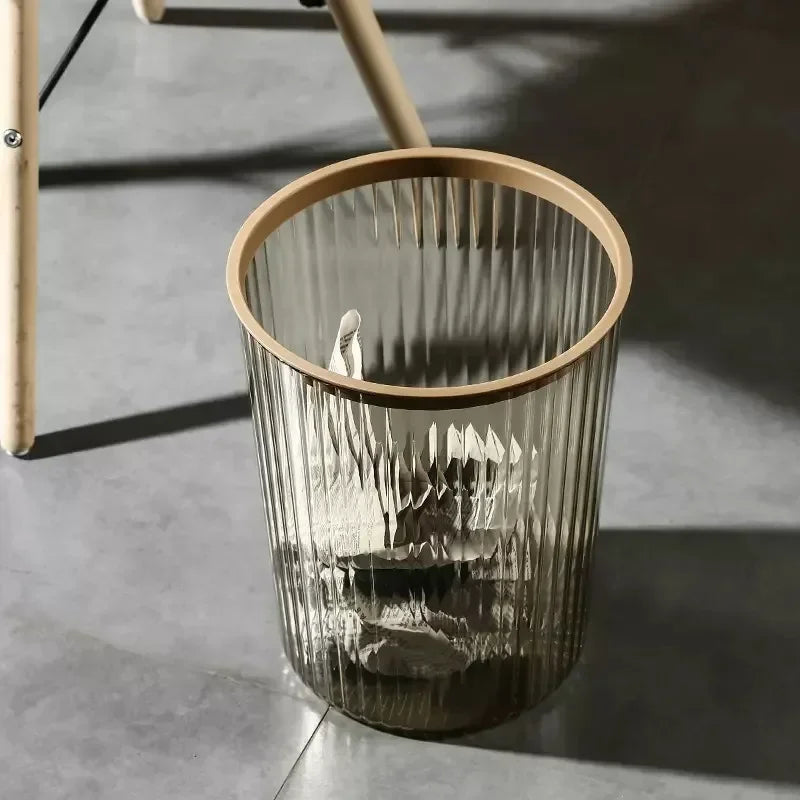 Household Luxury Garbage Bin Large Transparent Garbage Paper Basket