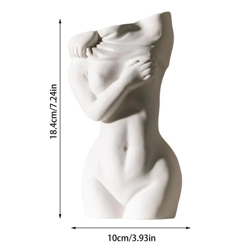 Female Body Vase Modern Ceramics Flower Vase In Female Body Shape Multi-Purpose Aesthetic Room Decor