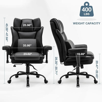 High Back Office Chair, Ergonomic, with Adjustable Armrests, Massage Lumbar Support, Height Adjustable, Executive Chair