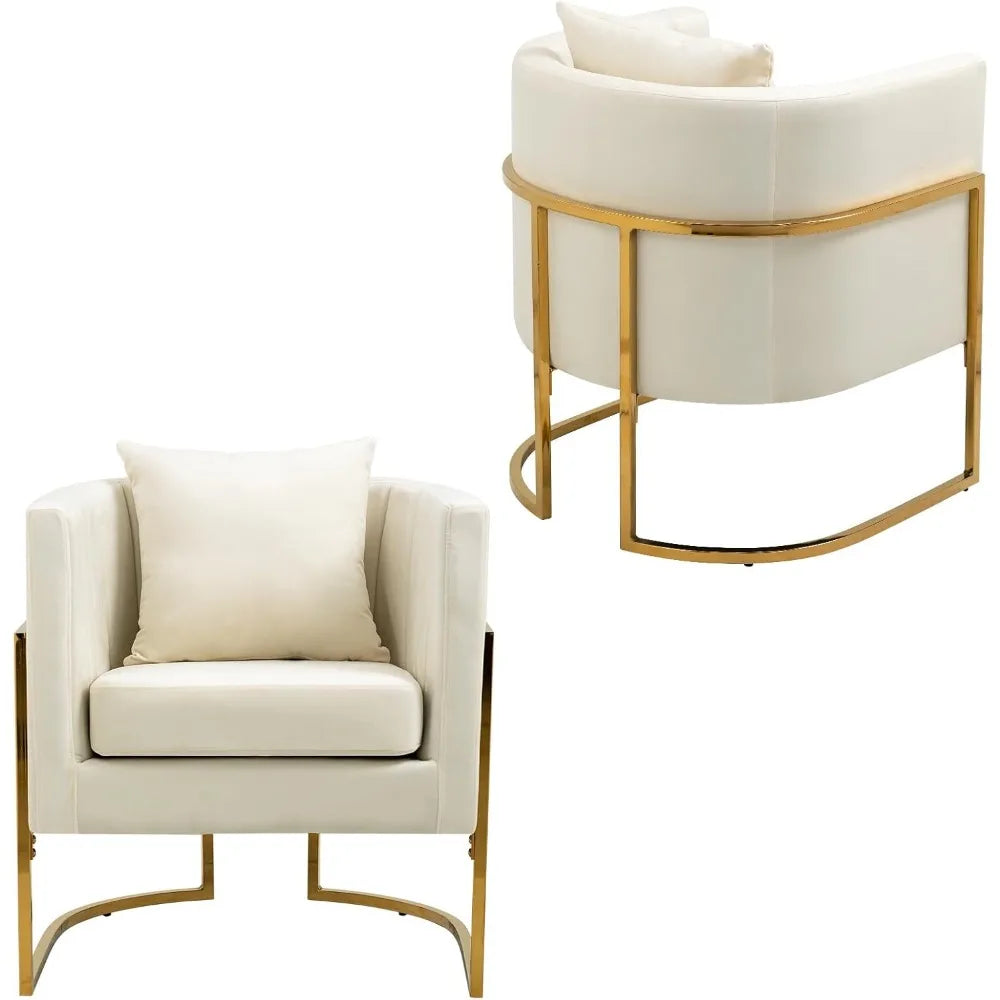 Accent Chairs Set of 2,  Modern Upholstered Barrel Armchair