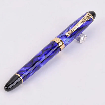 Luxury Dazzle Blue Fountain Pen High Quality Metal Inking Pens for Office