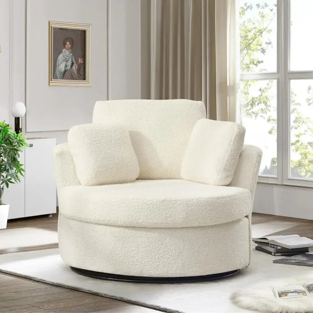 Swivel Barrel Oversized Accent Chair, Modern Arm Chair