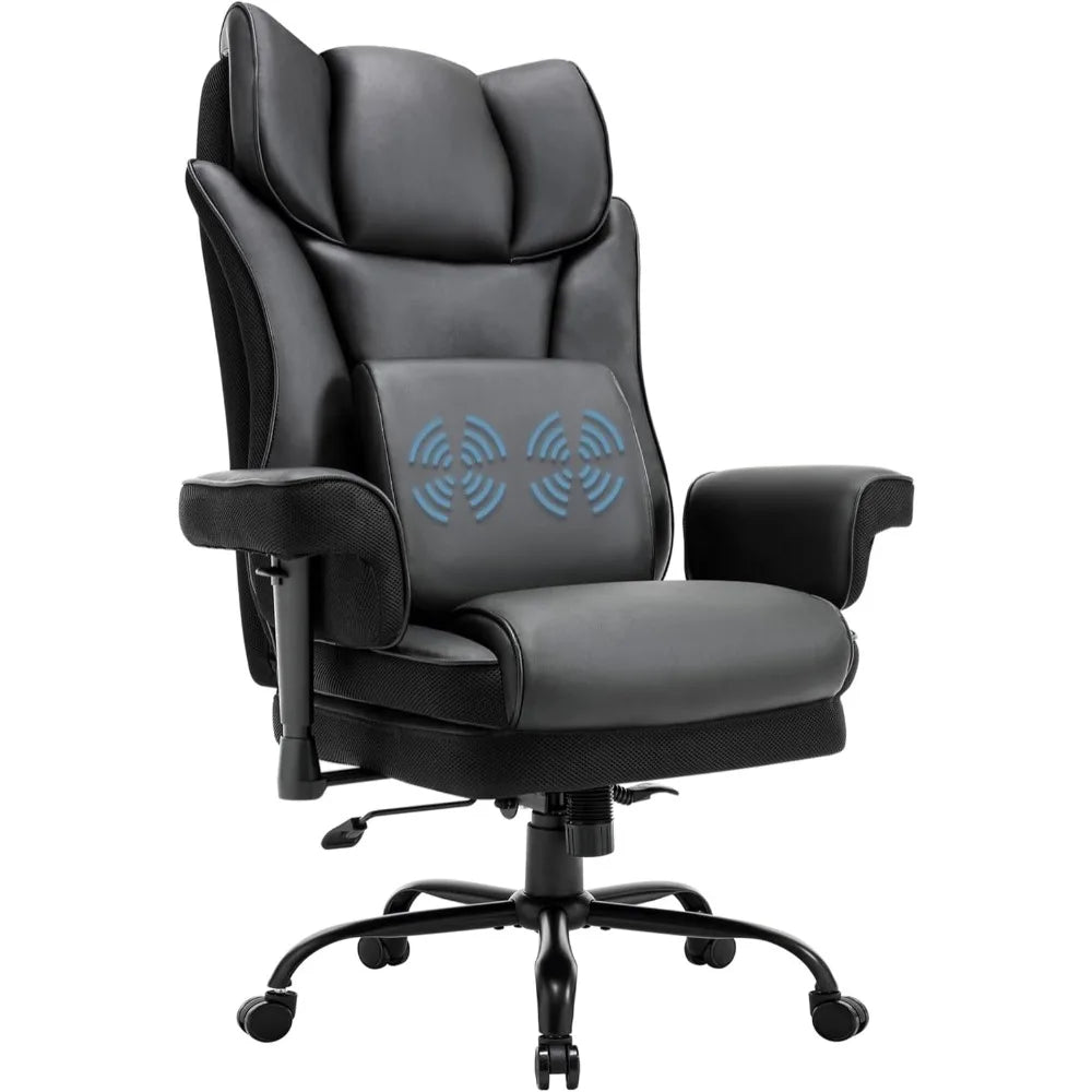 High Back Office Chair, Ergonomic, with Adjustable Armrests, Massage Lumbar Support, Height Adjustable, Executive Chair