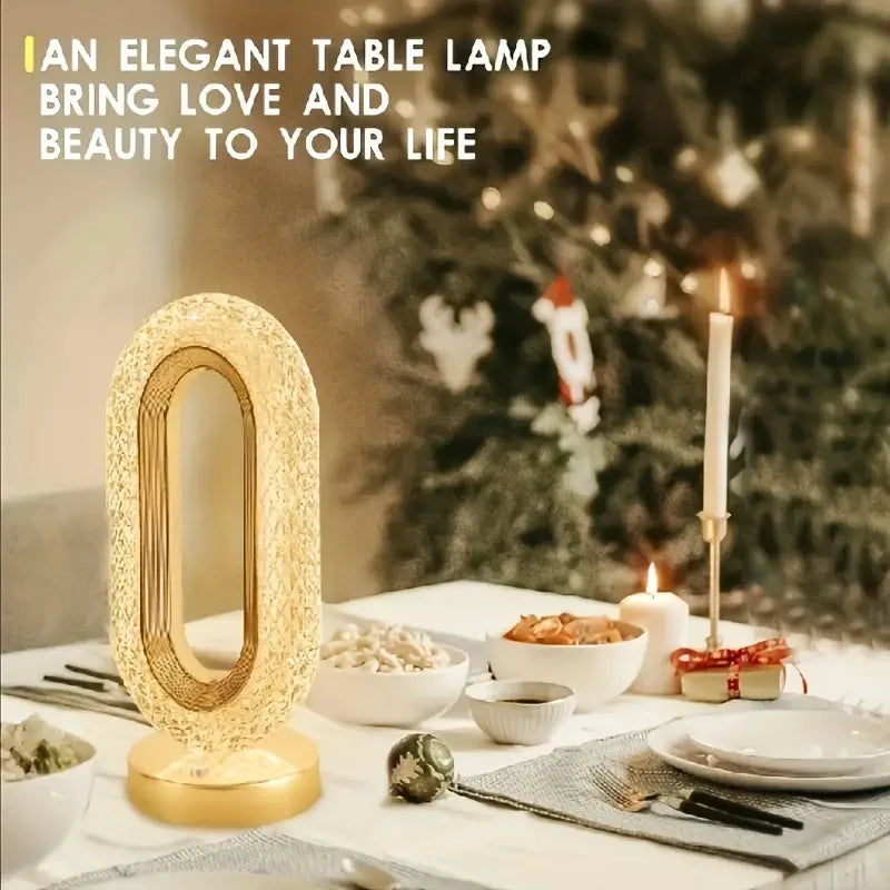 1pc USB Ring Light Table Lamp  Atmosphere Rechargeable Night Light Crystal LED Star Eye Lamp