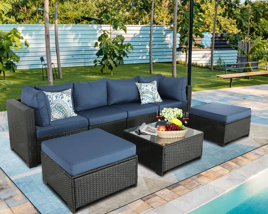 Furniture Set Outdoor Sectional Outdoor PE Wicker Furniture Set Patio Rattan Sectional Conversation Sofa Set