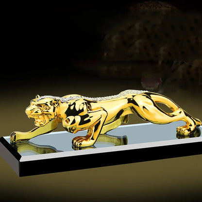 Gold Panther Metal Leopard Fragrance Figurine