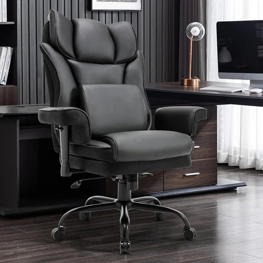 High Back Office Chair, Ergonomic, with Adjustable Armrests, Massage Lumbar Support, Height Adjustable, Executive Chair